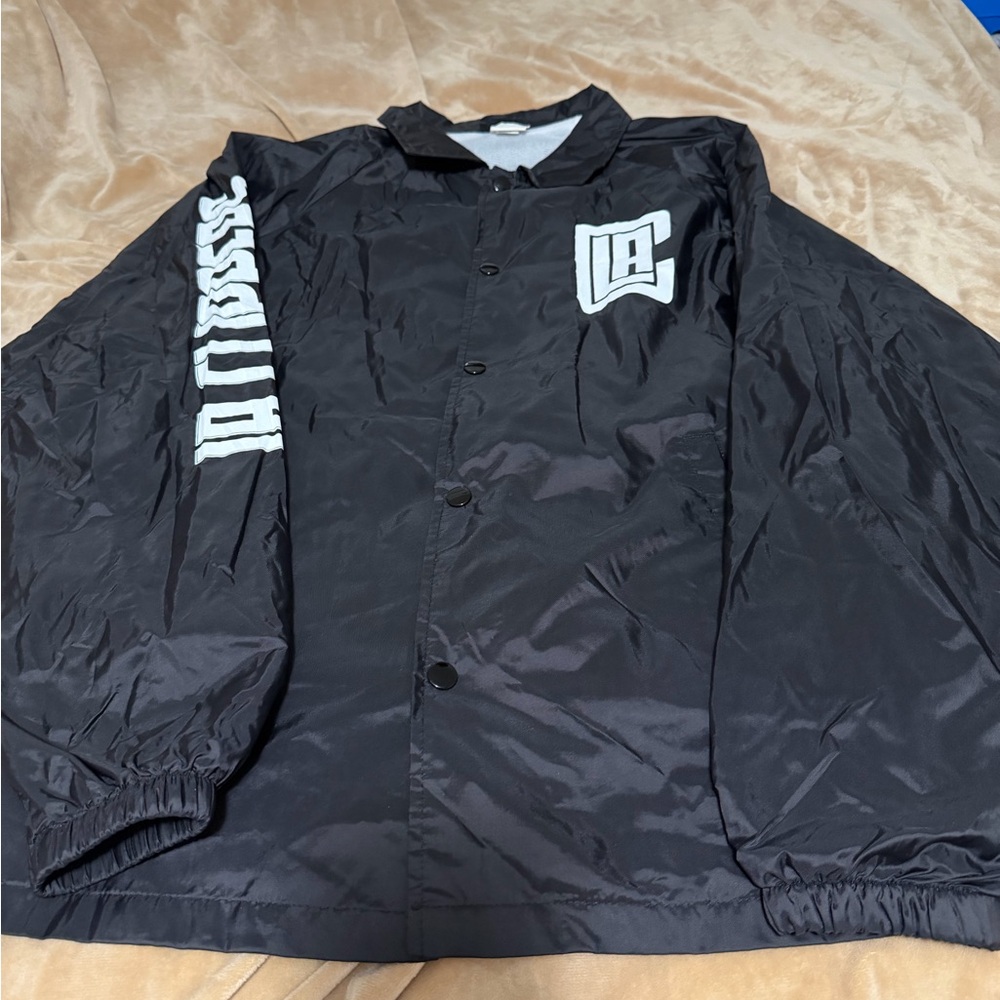 LA Clippers Basketball Club Augusta Sportswear Black Windbreaker Large